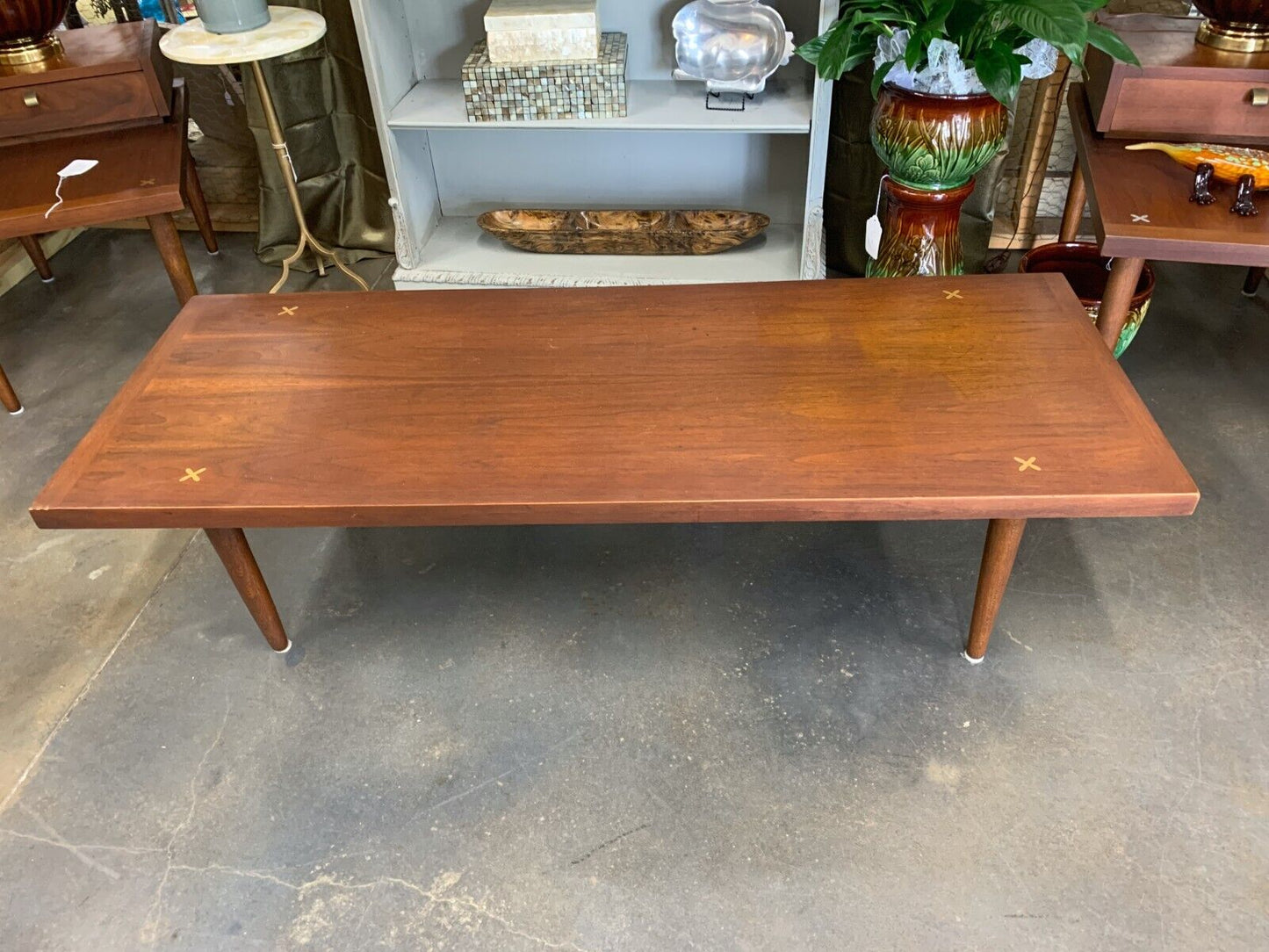 Merton Gershun for American of Martinsville X Inlaid Mid Century Coffee Table